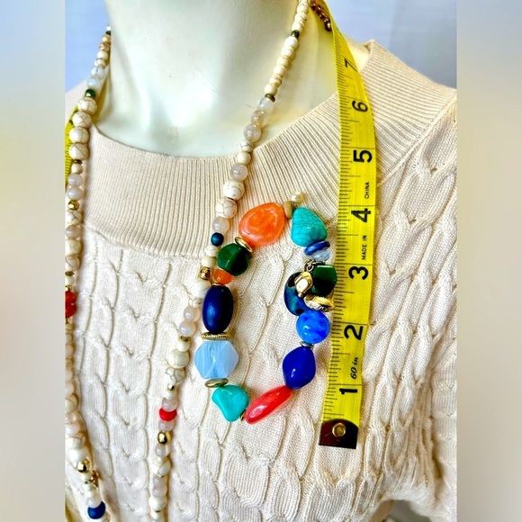 CHICO'S necklace and bracelet set - colorful beads / creamy pastels - Picture 7 of 7
